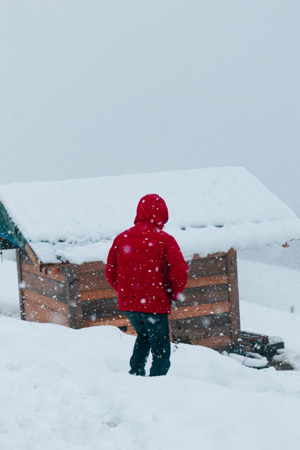 Marcheur sous la neige